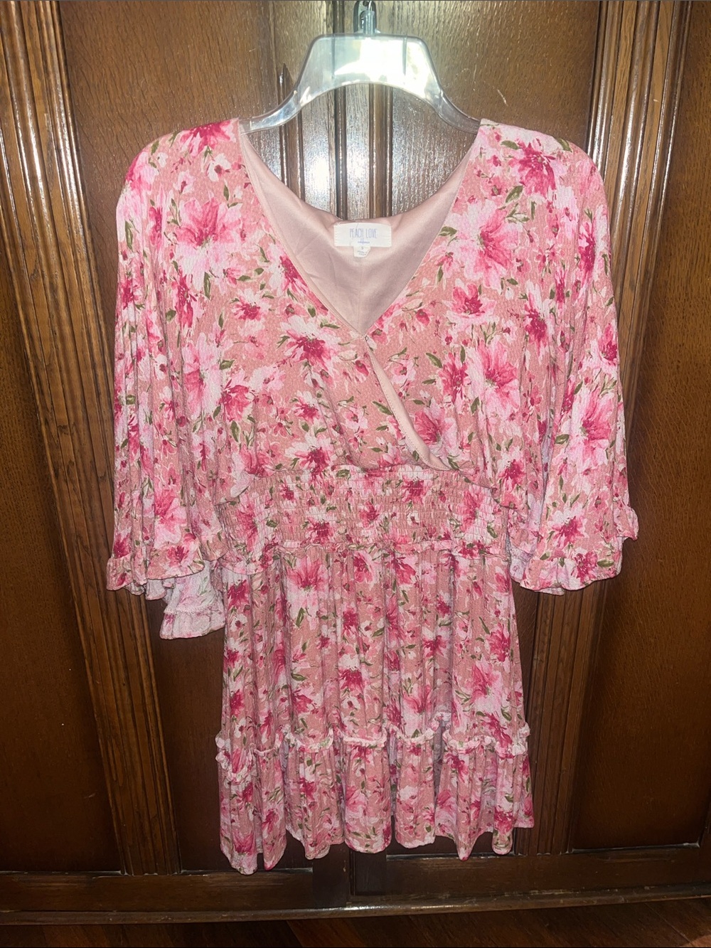 Peach Love California Pink Floral Dress